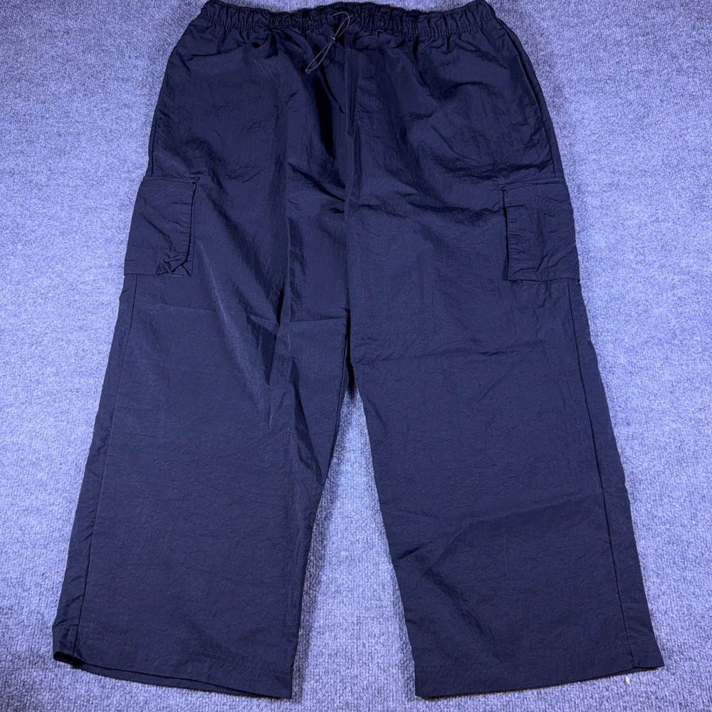 Y2K Nike Baggy Sportswear Essentials Woven Streetwear Pants Black 3X VTG